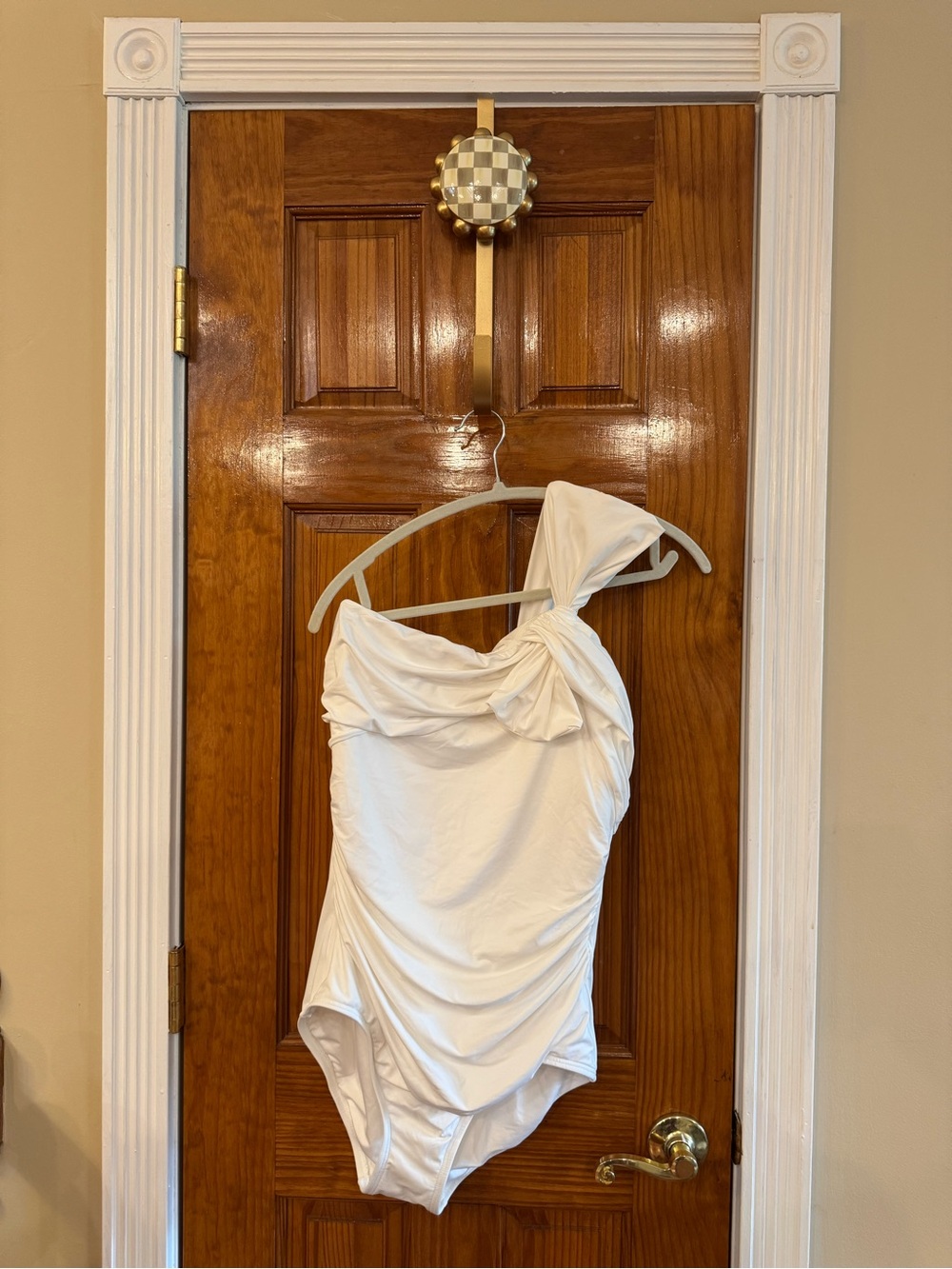 Carmen Marc Valvo White One-Shoulder One-Piece Swimsuit | Size 14 | Bachelorette